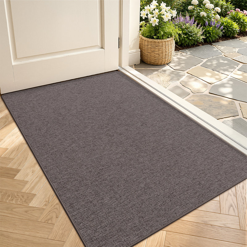 Paillasson intérieur antidérapant Anvika, L 17 po x L 30 po, Gris clair