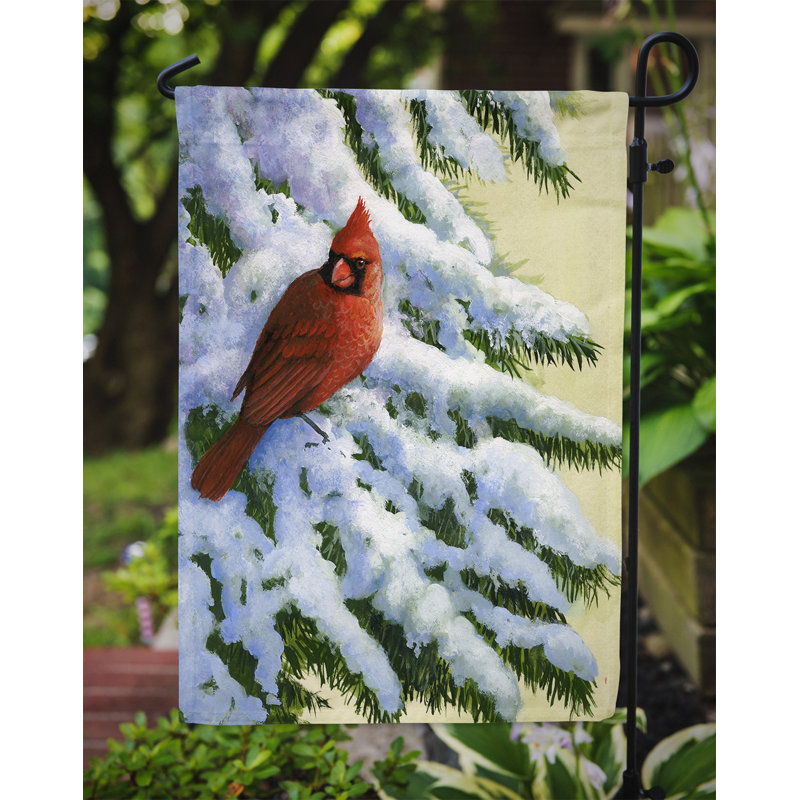 Drapeau de jardin à 2 côtés red cardinal par daphné baxter, H 15 po x l 11 po