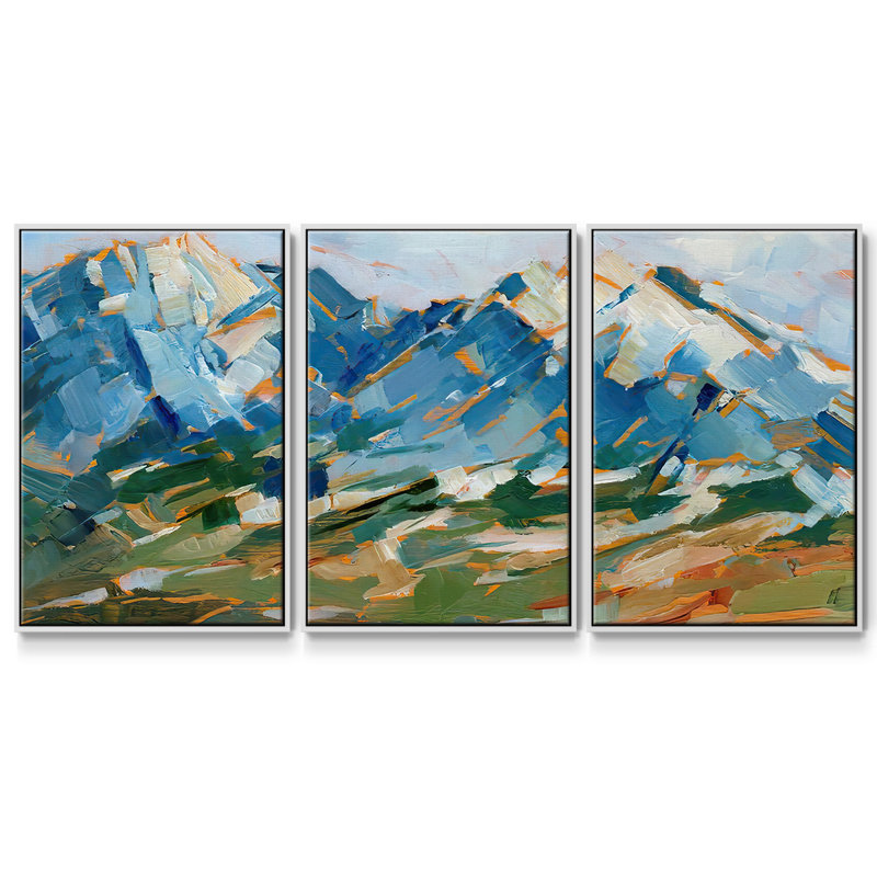 Blue Mountain Peaks I 3 pièces, H 24 po x l 48 po x P 2 po, Blanc