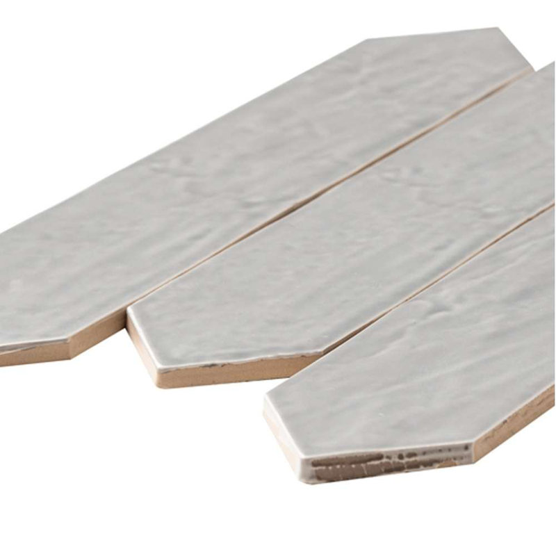 Tribeca-Talavera Picket 2.6"x13" Handmade Ceramic Tile Trim, Gray