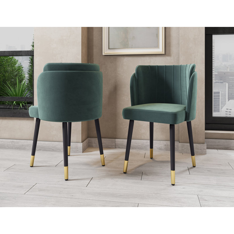 Bacourt 18.9'' H Upholstered Side Chair, Green