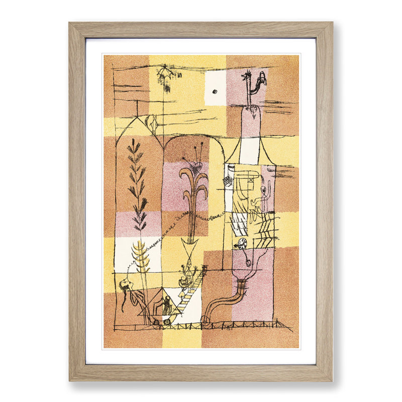 In the Spirit of Hoffmann by Paul Klee - Picture Frame Painting, 65cm H x 48cm W x 2cm D, Oak Framed