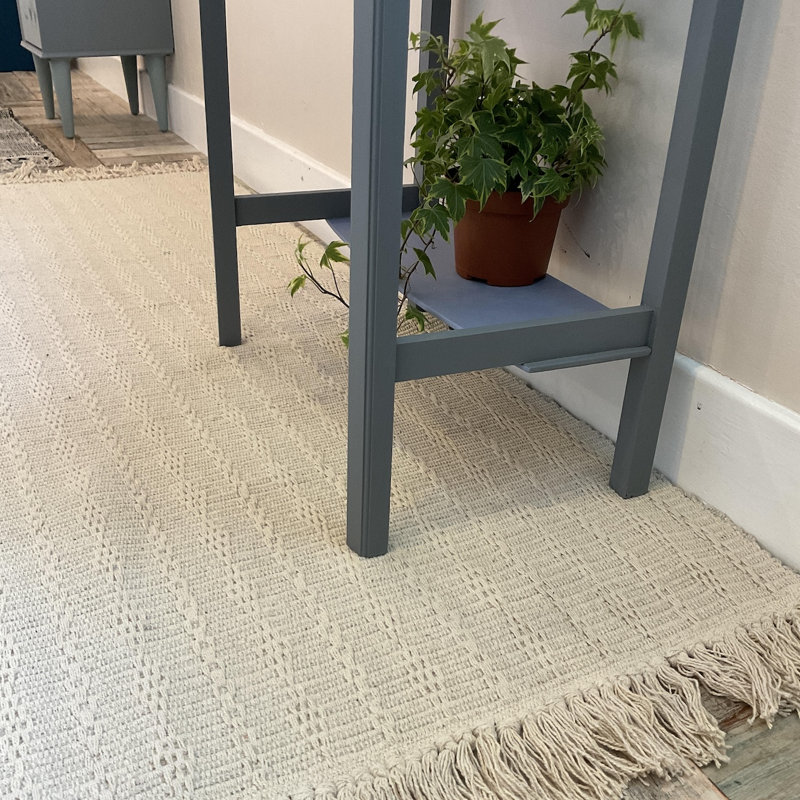 Rosser Geometric Cotton Hand Woven Area Rug, Rectangle 60 x 90cm