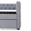 Lit de jour avec couchette rembourrée et capitonnée, avec boutons et clous sur les accoudoirs carrés, lit de jour double et gigogne simple (85 po x 57 po x 31,5 po)-1983495291-1983495289