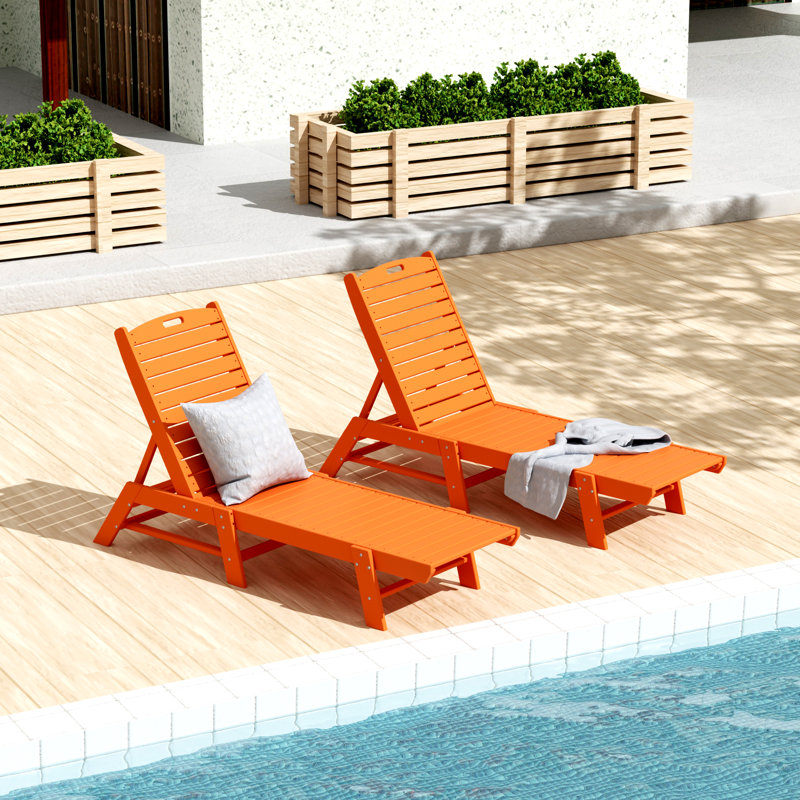 Laguna Outdoor Chaise Lounge Set, Orange