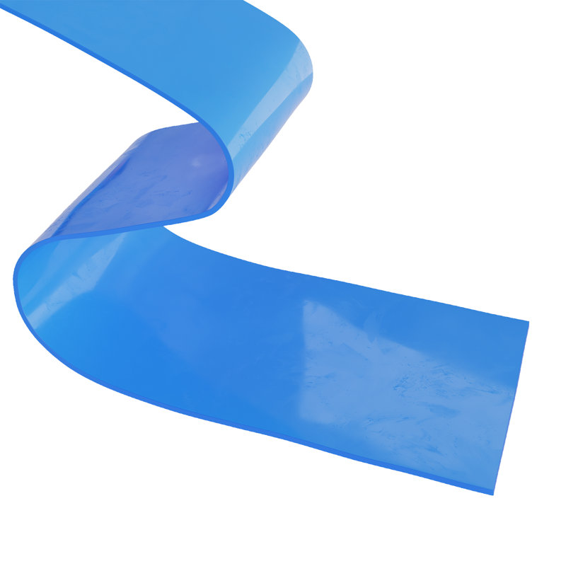 Plastic Sheer Door Curtain Single Panel, Blue, Width 20 x Drop 500 cm
