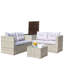 Ensemble de canapé modulaire en osier de patio 4 pièces avec boîte de rangement