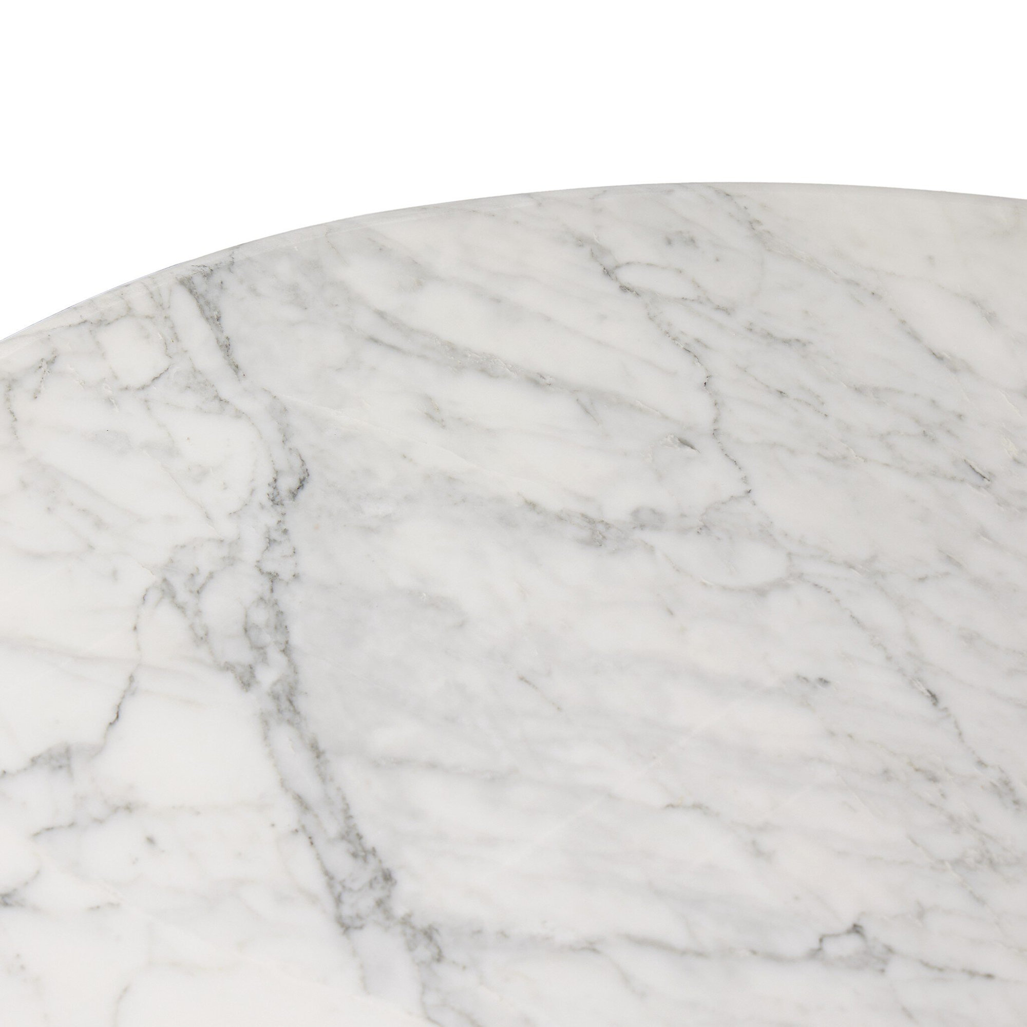 Brennan Marble Coffee Table - Large-White Calacatta Marble, 15.5" H x 40.75" L x 34" W