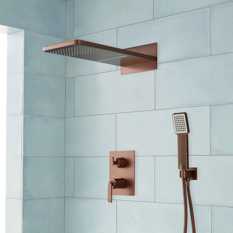 Calhoun Shower System with Rainfall Shower Head and Hand Shower, Oil Rubbed Bronze