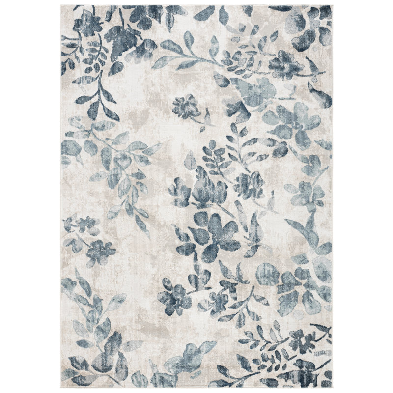 Tapis intérieur/extérieur à motif floral Utopia 807, Rectangle 3' x 5'