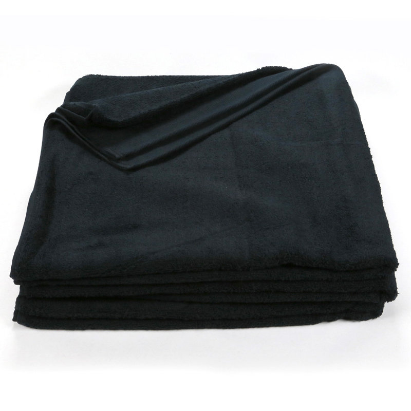 Ensemble de serviettes de plage 100% coton 6 pièces GOP, Noir