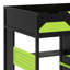 Lit mezzanine multifonctionnel en bois avec bureau, armoire, tablettes, éclairage USB et RVB-2119300208