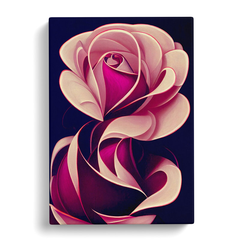 Croswell Rose Flower - Wrapped Canvas, 76cm H x 50cm W x 3cm D