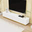 Meuble télé en bois avec tiroirs de rangement et base-357073138
