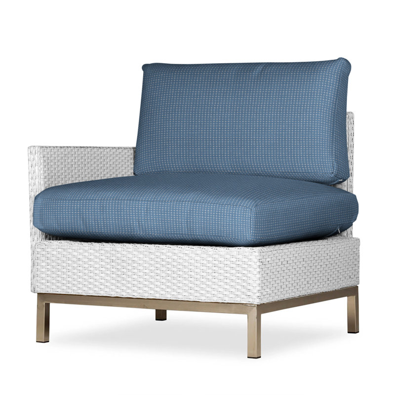 Elements Outdoor One Arm Lounge Chair, Cottage Pepper, White