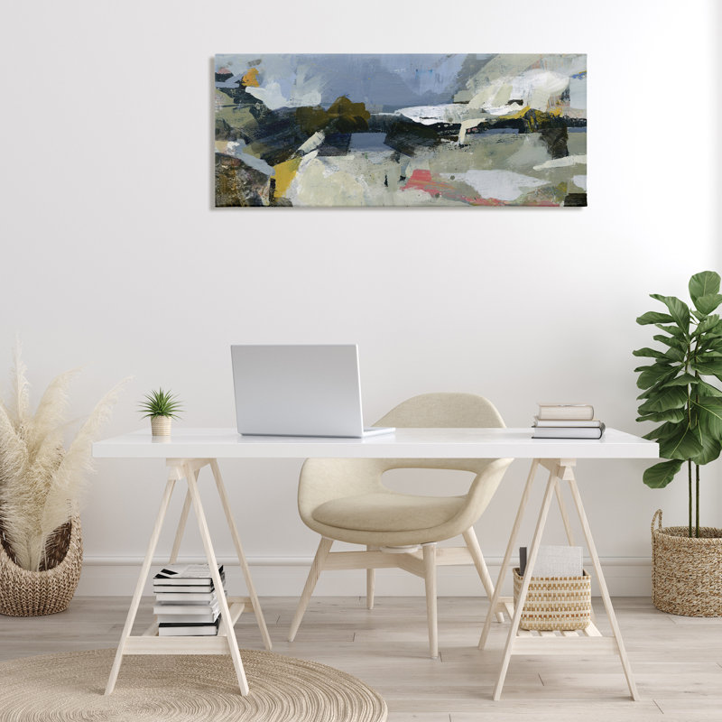 "Chaotic Paint Expressions", art mural sur toile par Donna Weathers, H 20 po x l 48 po
