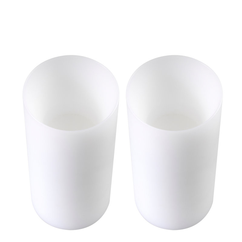 Deep Unscented Flameless Pillar Candle with Polyethylene Holder, 8.27" H x 3.94" W x 3.94" D