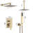 12" Brushed Nickel Shower System, Wall Mount Rainfall Shower Head System