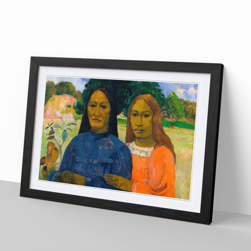 Two Women by Paul Gauguin - Framed Print, 27cm H x 36cm W x 2cm D, Black Framed