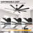 72" Modern Black Ceiling Fan with LED Light Kit and Remote, 6-Speed Quiet DC Motor, Reversible for Large Living Rooms-508995820