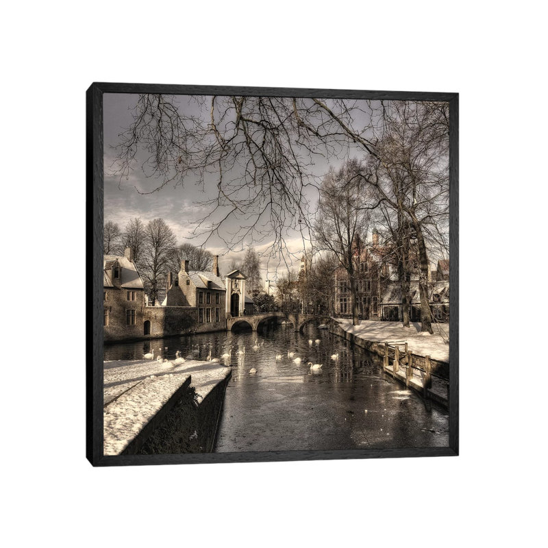 Bruges In Christmas Dress by Yvette Depaepe - Print on Canvas, Black Framed, 93.98 cm H x 93.98 cm W