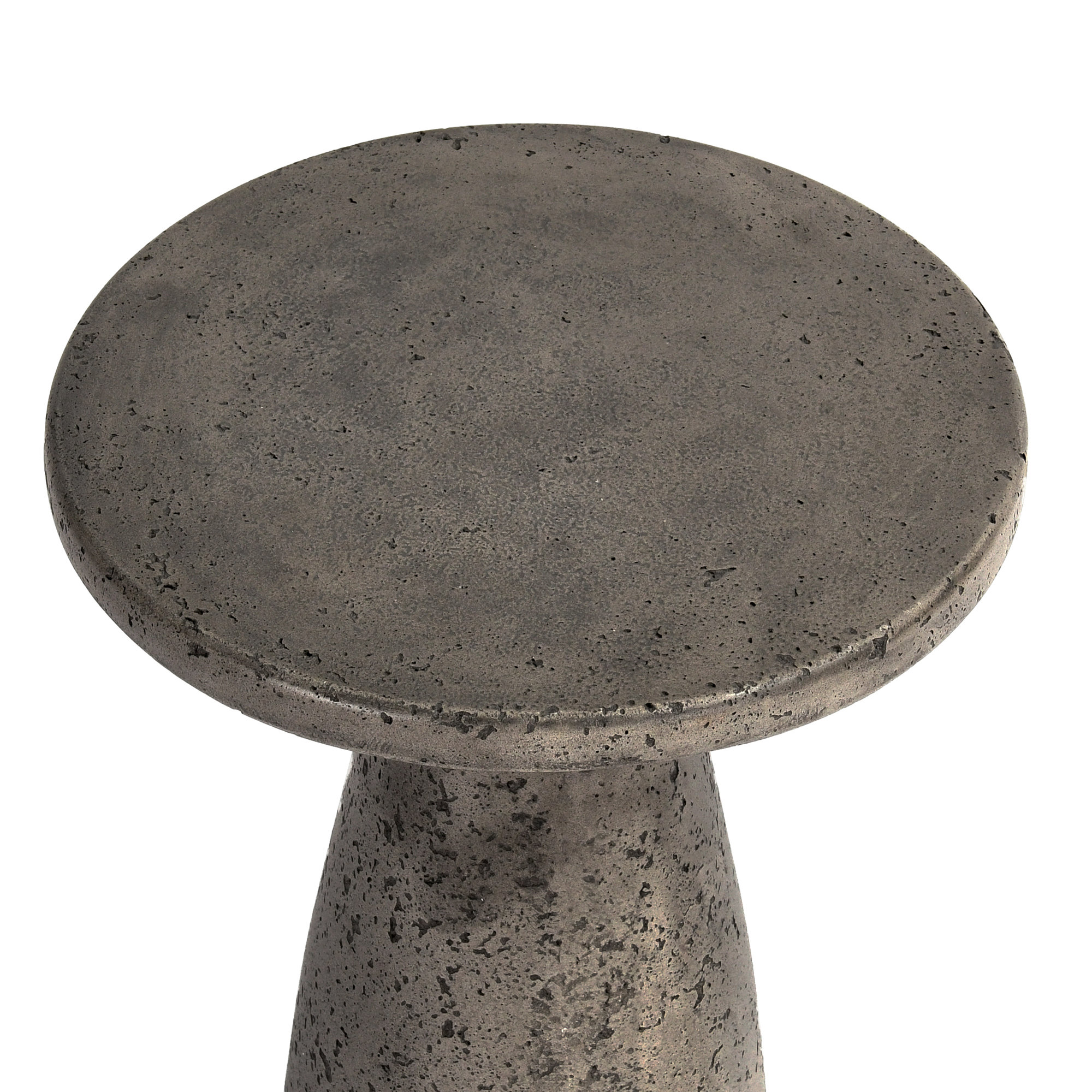 Adainville 13" W Concrete Outdoor Accent Table, Dark Gray