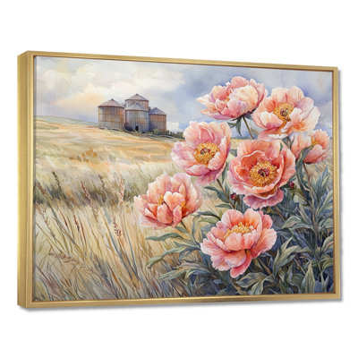 «Dontavious Farm Pe pivons In The Grain Bin Field I», pivoines, art mural