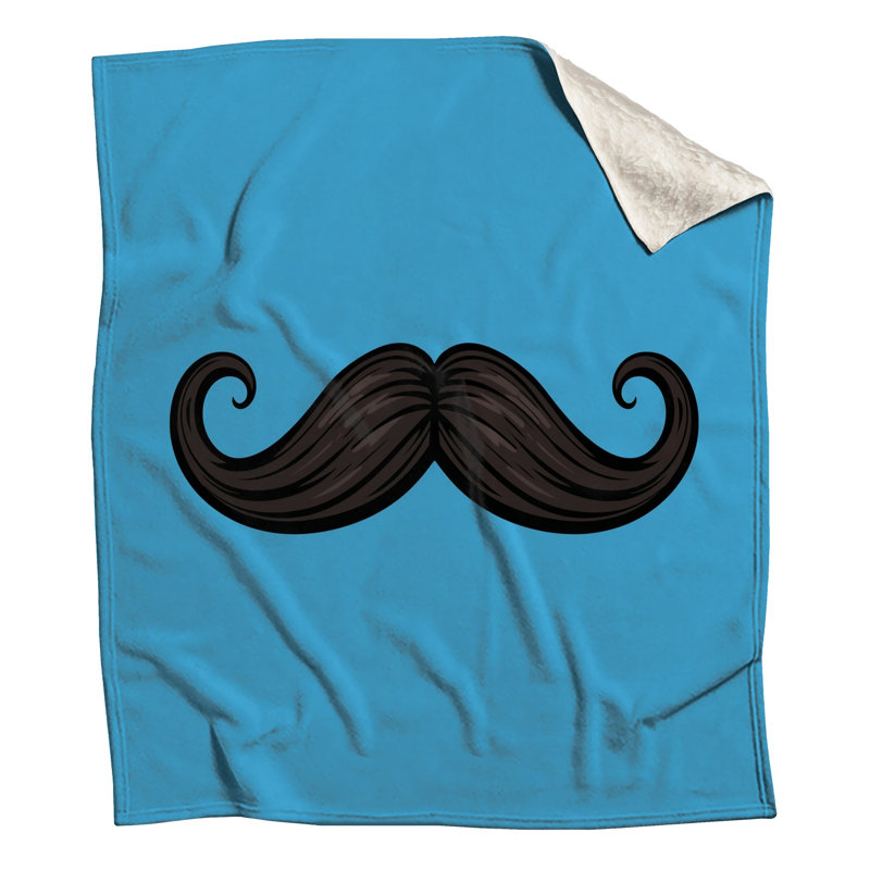 Curled Black Moustache Blankets, 60in W x 80in H