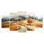 «Orange and Blue Farm Landscape Earthy Elegance», ensemble de reproductions d'art mural