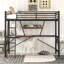 Lit mezzanine double en métal et en MDF avec bureau et tablette-435591652