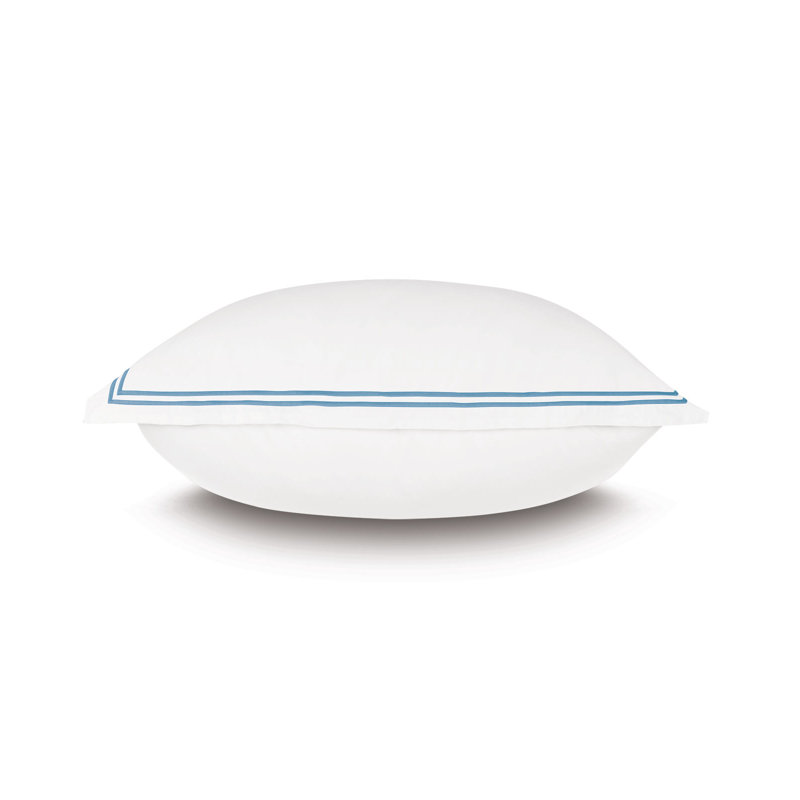 Enzo 100% Cotton Pillow Sham, Euro, White/Ocean