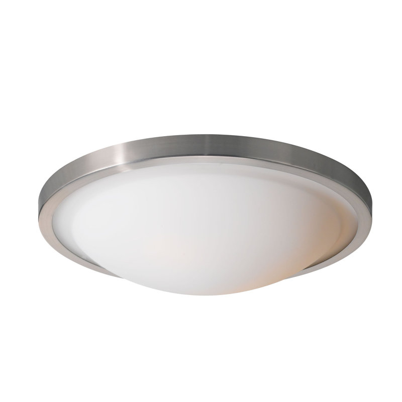 Plafonnier encastré simple 12,5 po 2 lumières Peru, Nickel
