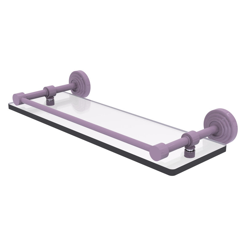 Tablette en verre trempé Walburga, H 3 po x l 16 po x P 5 po, Lavande