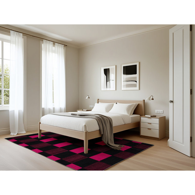 Tapis botanique brun lavable à la machine, Rectangle 5 pi x 7 pi