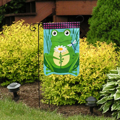 Drapeau de jardin marguerite grenouille