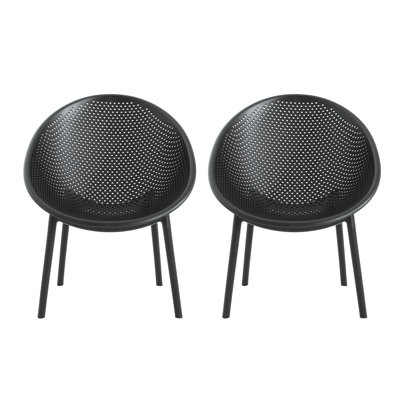 De 2 chaises d'appoint - esthétique moderne, P 30,51 po x H 33,36 po, l 25,98 po, H 33,36 po, noir