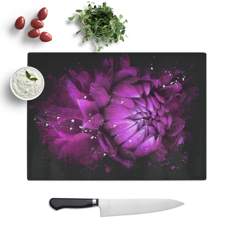 Flower Vol.1 Paint Splash Chopping Board, 0.4cm H x 28.5cm W x 39cm L