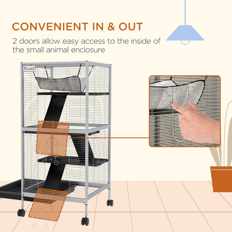 Cage en métal pour petits animaux, Blanc