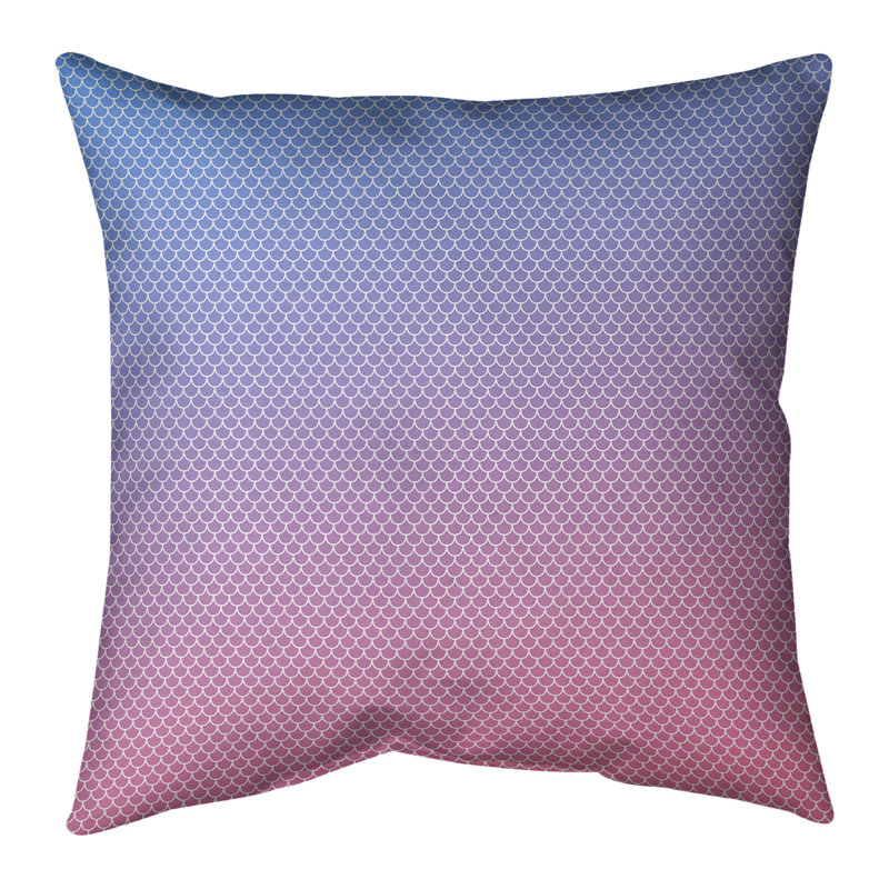 Coussin décoratif intérieur / extérieur Katelyn Elizabeth, 16 po x 1 po, Bleu / Rose