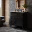 Meuble-lavabo autoportant de 30 po avec lavabo en céramique, 1 plateau rabattable, 2 tiroirs profonds et tablette réglable-1376168674