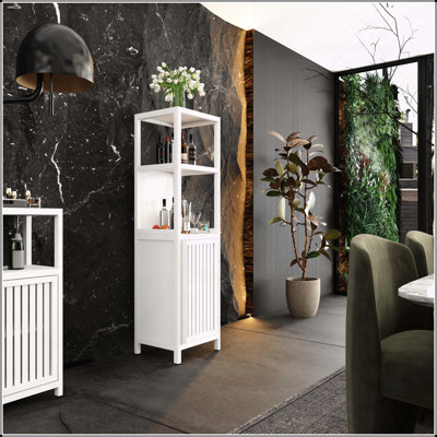 Armoire de rangement polyvalente en bambou pour diverses pièces, améliorant l'organisation