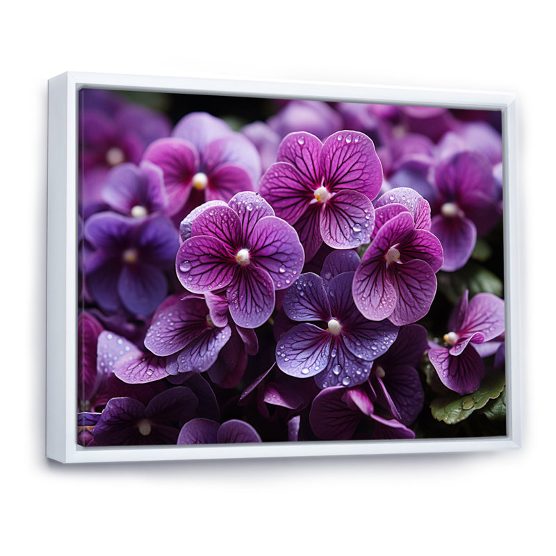 " Vibrant Violets Field Photo II ", 24" H x 32" W, White Floater Framed