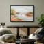 «Peaceful Lakeside Cottage with Boat Landscape», impression encadrée-1621593495-1621593494