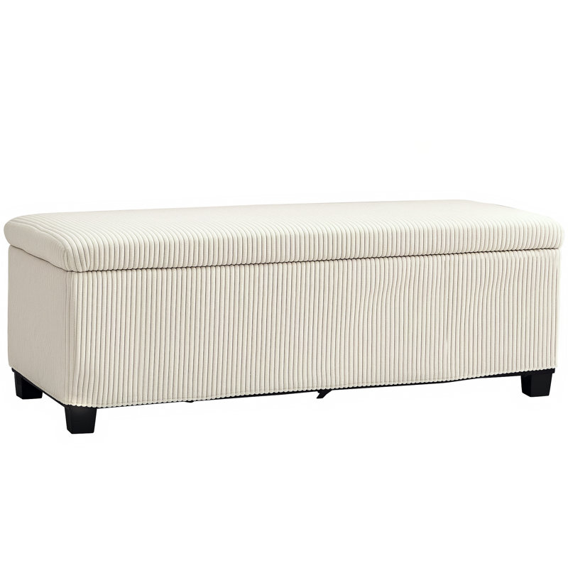 112cm Wide Storage Ottoman, Beige