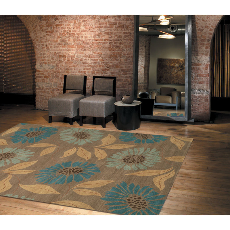 Hand Knotted Wool Floral Area Rug, Rectangle 3' x 5'