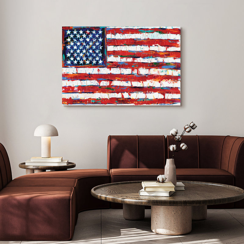 'Dramatic Stars & Stripes' Print on Glass
