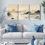Paysage de montagne et coucher de soleil, reproduction d'art sur toile tendue sur toile Zen (ensemble de 3)-2004184130