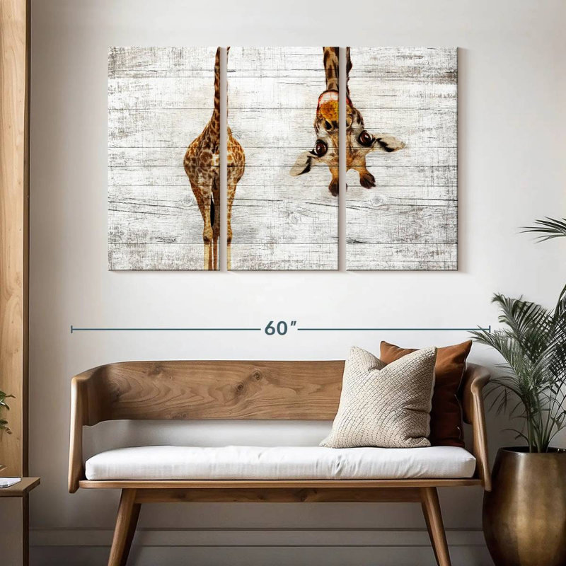 Wooden Peeking Giraffe, 32" H x 50" W