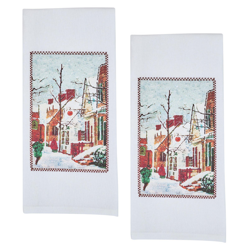  Village Shoppes Patch Dishtowel Set of 2,  Village Shoppes