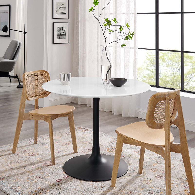 Modway Lippa Round Dining Table, 28.5" H x 39.5" W x 39.5" D, Black